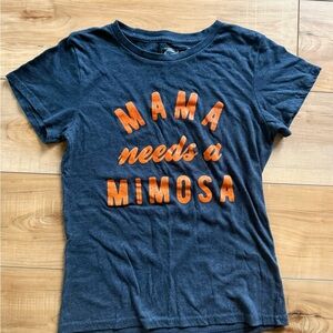 Navy tee with Orange Graphic by [Brand]